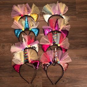 Sequin Unicorn Cat Ear Headband Fancy Sparkle